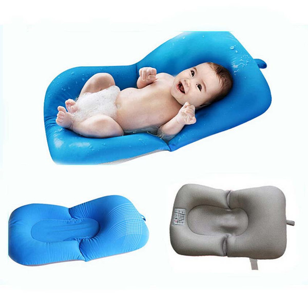 Portable Infant Air Cushion Bed Baby Bath Pad Non-Slip Bathtub Mat New Born Safety Security Bath Seat Support Baby Shower Accessories