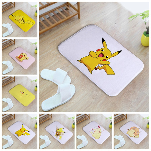2017 cartoon Door mat 40*60cm pikachu Series pikachu Bedroom Carpet Super Soft Mats Cartoon Floor Door Rugs b1154