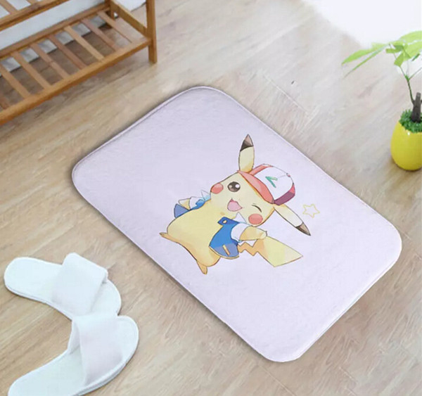 2017 cartoon Door mat 40*60cm pikachu Pokomon Series pikachu Bedroom Carpet Super Soft Mats Cartoon Floor Door Rugs