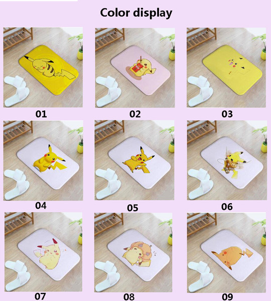 40 * 60cm Pikachu Cartoon Bath Mat Home Bedroom Door Anti-slip door Mats Super Soft Mat Modern Minimalist Cartoon Floor Carpet