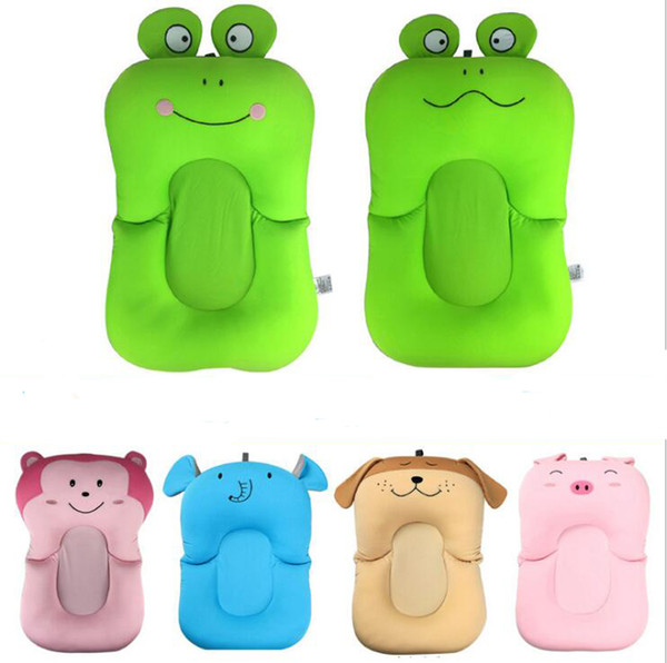 Folding Cartoon Shape Baby Bathing Bathtub Pad Soft Anti-slip Newborn Baby Safety Shower Bathtub Pad Seat Support Cushion Mat