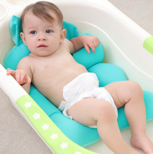 Newborn Baby Foldable Bath Tub Pad & Chair & Shelf Newborn Bathtub Seat Infant Support Cushion Mat Non-Slip Bath Mats