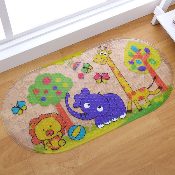 38*69CM PVC Shell Non-slip Bath Mat Massage Shower Pad with Sucking Cartoon Child Bath Mat Bathroom Carpet