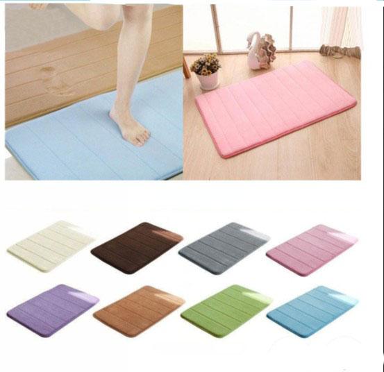 Wholesale- Useful 40*60cm Memory Foam Camping Mat Bathroom Horizontal Stripes Rug Absorbent Non-slip folding Bath Mats