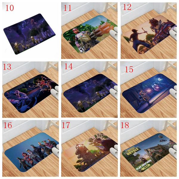 Wholesale- Useful 40*60cm Unicorn Mat Bathroom Flannel Cartoon Square Horizontal Stripes Rug Absorbent Non-slip Bath Mats