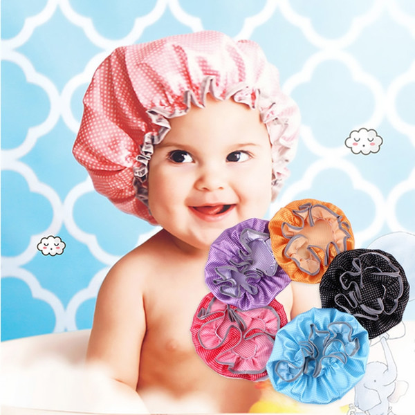 Convenient Baby Shower Cap Kids Waterproof Elastic Bath Hat Hair Wash Shield Baby Care Protecter
