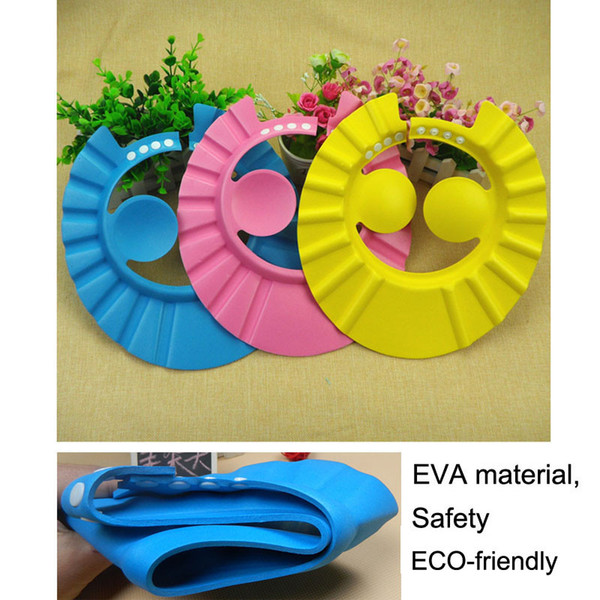Shampoo Cap Soft baby shower tools shampoo caps adjustable hair washing hat with ear protection baby bath accessories
