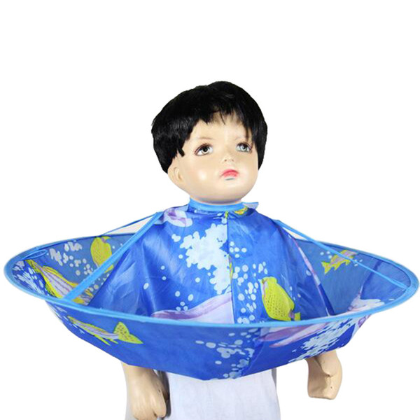 Kids Cute Hair Care Shampoo Capes Unique Design Hair Cut Clothes Waterproof Haircut Blue Cloak
