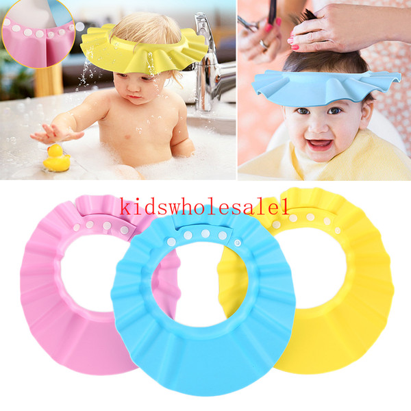 HOT Bath Wash Hair Cap Ear Protection Children Shampoo Cap Shower Caps Baby Care Wash Hair Shield Adjustable Baby Shampoo Cap