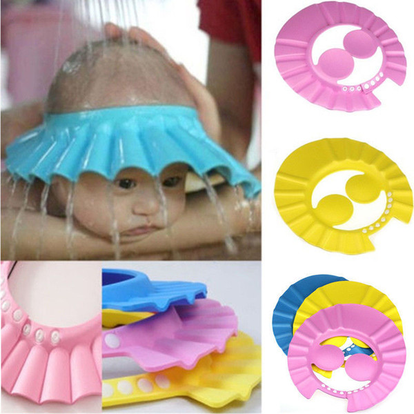Newborn baby girls boys shower caps infant toddler adjustable waterproof ear protection kids shower hats C1457