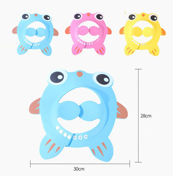 Adjustable Baby Cartoon Shower Cap Safe Shampoo Shower Bathing Bath EVA Protect Soft Cap Baby Wash Hair Shield Children Bathing Hat M979