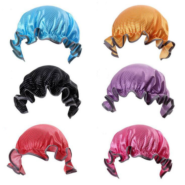 baby bathing cap dot PEVA Newborn shower cap double-deck Bath hats kids bathing hat Toddler shower cap 6 Style YSY294