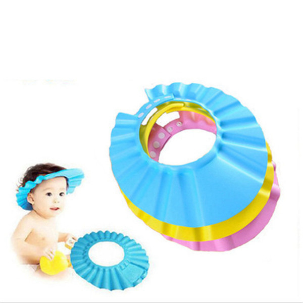Fashion Adjustable Shower Cap Protect Shampoo for Baby Health Bathing Child Kid Children Wash Hair Shield Hat RRA2251