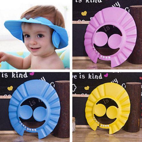 3 Color Soft Adjustable Baby Shower Cap Protect Children Kid Shampoo Bath Wash Hair Shield Hat Waterproof Prevent Water Into Ear