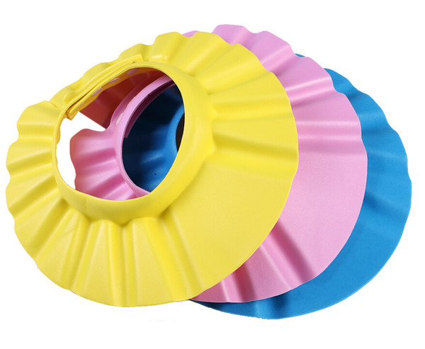 Adjustable Resizable Baby Kids Shampoo Bath Bathing Shower Cap Hat Wash Hair Shield Solid Color