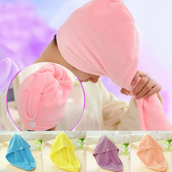 High Quality Lady thickening dry hair hat super absorbent quick-drying hair Shower cap Wrap Towel women hair cap C14