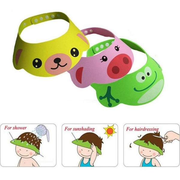 Toddler Baby Kids Shampoo Bathing Shower Cap Hat Wash Hair Visor For Baby Care Waterproof Adjustable Cartoon Infant Hat