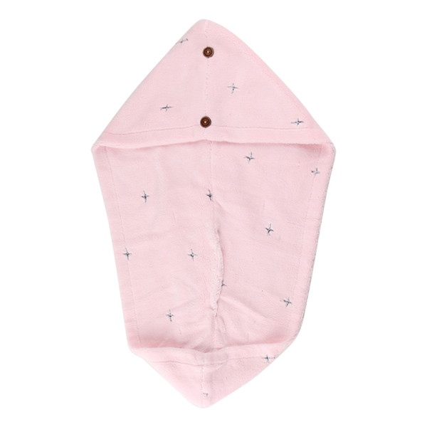 Coral Velvet Women Quick Dry Hair Cap Towel Wrap Turban with Button, Super Absorbent Wrapped Bath Cap Hat for Bath Shower Makeup SH190912