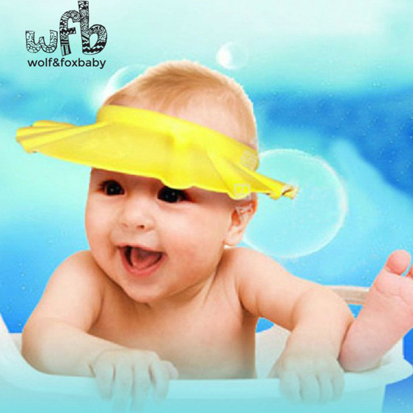 5pcs/lot Adjustable Shower caps protect Shampoo for baby health Bathing bath waterproof kid children Wash Hair Shield Hat