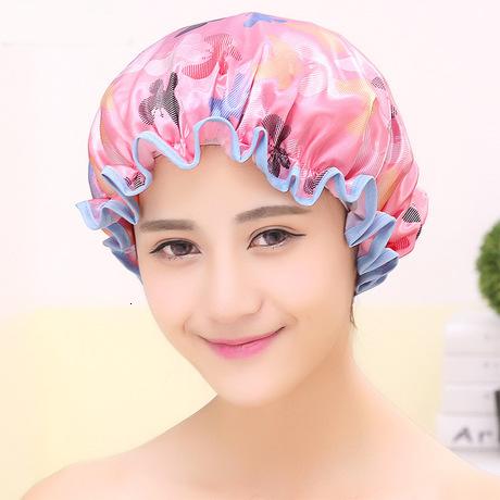 Women Shower caps bath cap shower cap hair cap cuffia doccia bonnet de douche pour cheveux Bathroom Products PEVA 2 pieces/set SH190912