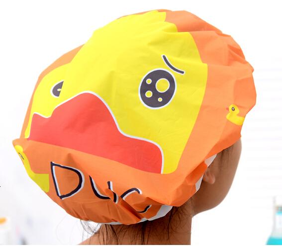 12PCS/LOT Cute Cartoon Shower Cap Waterproof Lace Shower Caps Environmental Protection Lace Elastic Hat Bath Cap SH190912