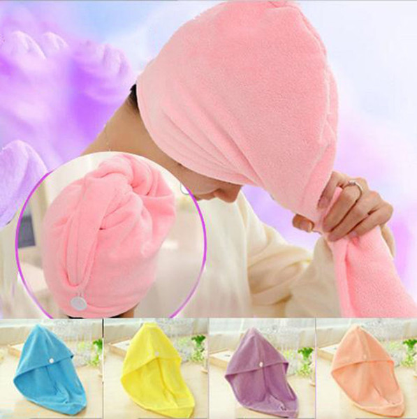 High Quality Lady thickening dry hair hat super absorbent quick-drying hair Shower cap Wrap Towel women hair cap C3669