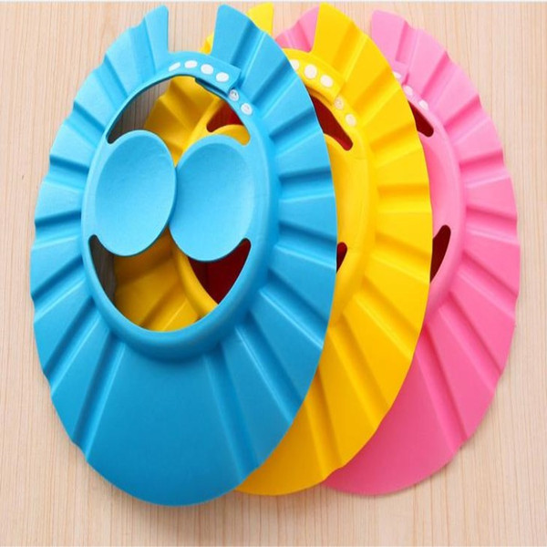 10PCS Adjustable Thicken Children Shower Waterproof 4 Buckle Baby Protective Ear Shampoo Cap Yellow Pink Blue Color Cap