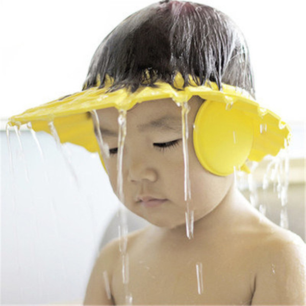 Baby Shower Caps Child Shield Hat Adjustable Baby Kids Shampoo Cap Care Waterproof Eye Ear Protector Shower Cap GGA1680