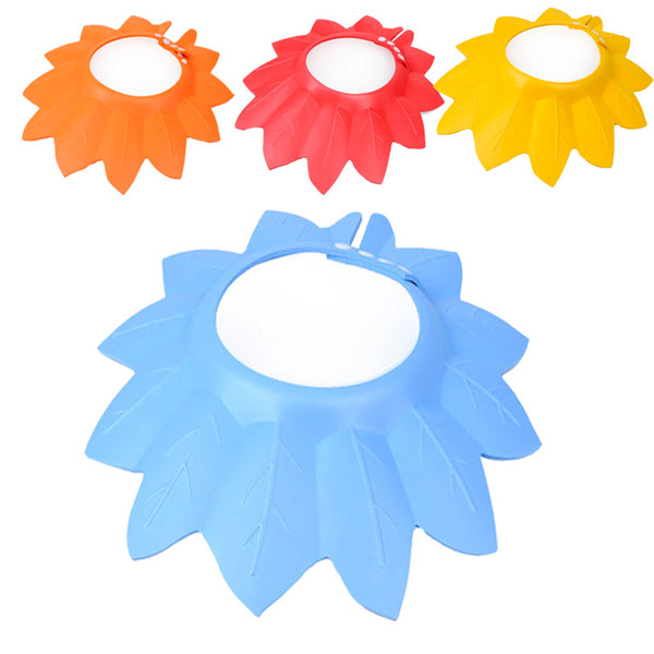 Maple waterproof baby shampoo cap children haircut cap shampoo bath shower cap can be adjusted to increase the widening visor