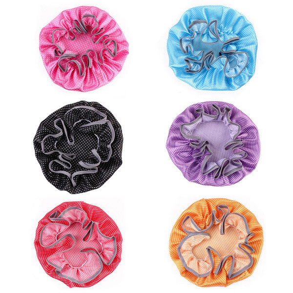 6 Style New Fashion baby bathing cap dot PEVA Newborn shower cap double-deck Bath hats kids bathing hat Toddler shower cap