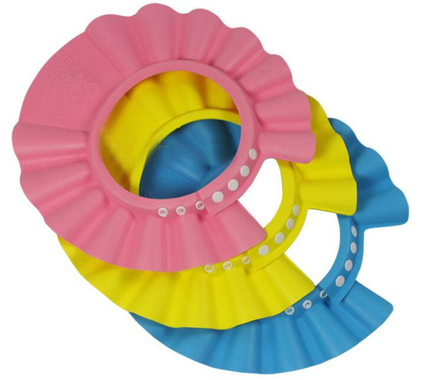 Baby Childen Kids Adjustable Shampoo Shower Waterproof Cap Baby Bathing Protection Eva Hat 3 Colors Avaibale