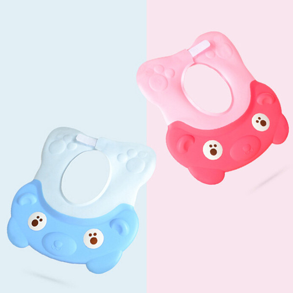 Hot Sale Lovely Cartoon Bathing Cap Baby Shower Cap Ear Protectors Increase Adjustable Children Silicone Hair Shampoo