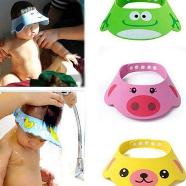 Children shower caps adjustable size baby boy girl bathing cap wash hair EVA hats 1-6T kids shower caps