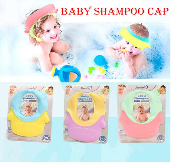 Hight quality Adjustable Bath Shower Baby Shower Caps Ear protection Waterproof Shampoo Cap Silicone baby shower Caps KK02