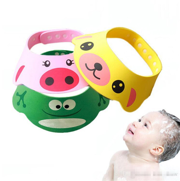 3 Style Colour Resizable Baby Shower Caps Cartoon Cute Childen EVA Matirial Shampoo Wash Hair For Kids K0087