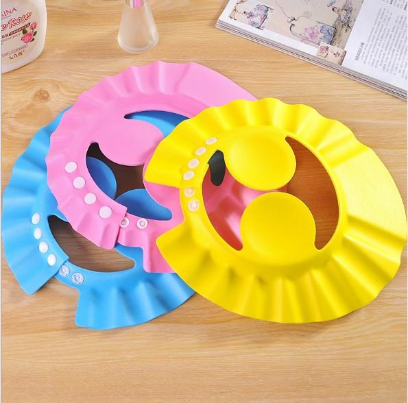Soft Baby Children Shampoo Bath Shower Cap Kids Bathing Cap Bath Visor Adjustable Hat Wash Hair Shield with Ear Shield Hats
