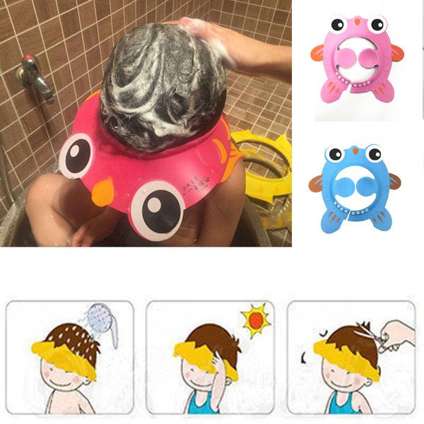 50PCS New Arrival Lovely Adjustable Baby Hat Toddler Kids Shampoo Bathing Shower Cap Wash Hair Visor Caps For Baby Care