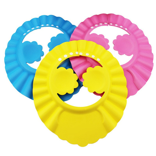 Baby Waterproof Bathing Cap Children Shampoo Caps Kids Soft Adjustable Shampoo Shower Protect Hat