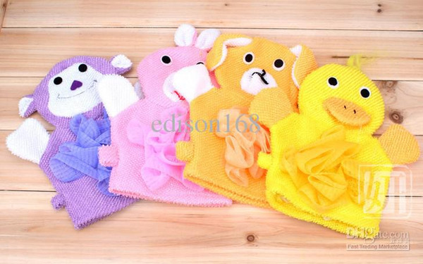 Gloves new cartoon bath rub child five colors Cartoon style With bath flower toddler ,20pcs/lot