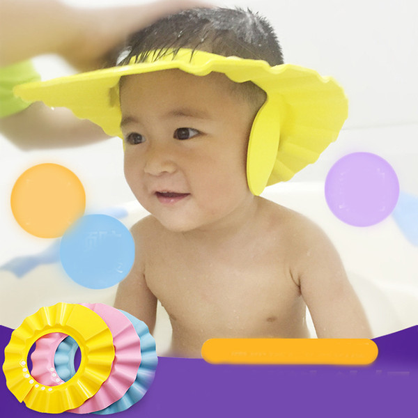 Adjustable Baby Shower Cap Shampoo Wash Hair Shield Baby Shower Shield Hat Direct Visor Caps Baby Care Children Bath Head Hats