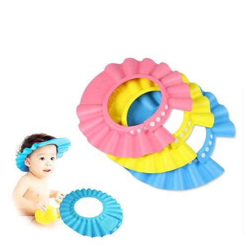 New 3pcs/lot Super Soft Baby Shampoo Cap Child Shower Adjustable New Type With Snaps Safe Shampoo Shower Bath Protection Soft Caps