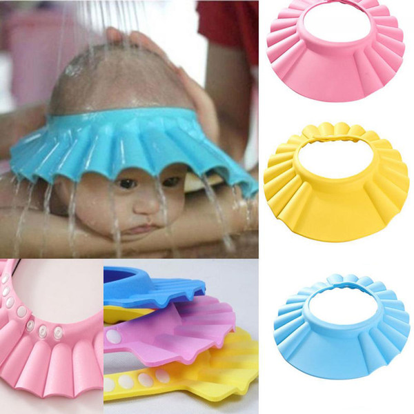 Soft Baby Kids Children Shampoo Bath Shower Cap Adjustable Baby Shower Hat Baby Shampoo Cap Wash Hair Shield