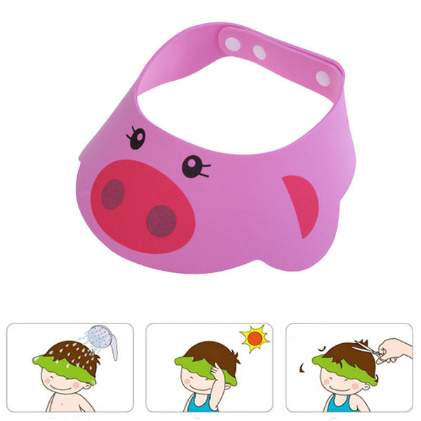 Cute Adjustable Baby Kids Shampoo Cap Bathing Shower Cap Toddler Kids Wash Hair Shield Direct Visor Caps for Children