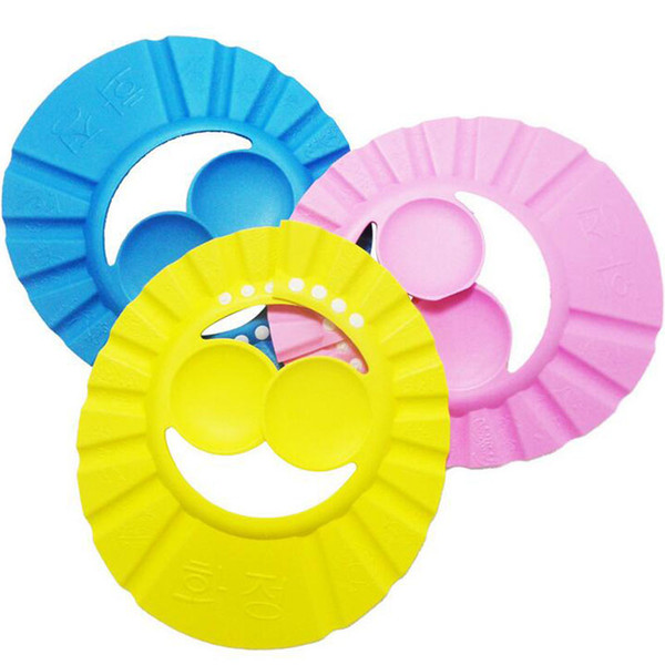 2016 new Baby Child Kid Shampoo Bath Shower Wash Hair Shield Hat Cap Yellow / Pink / Blue mix free shipping