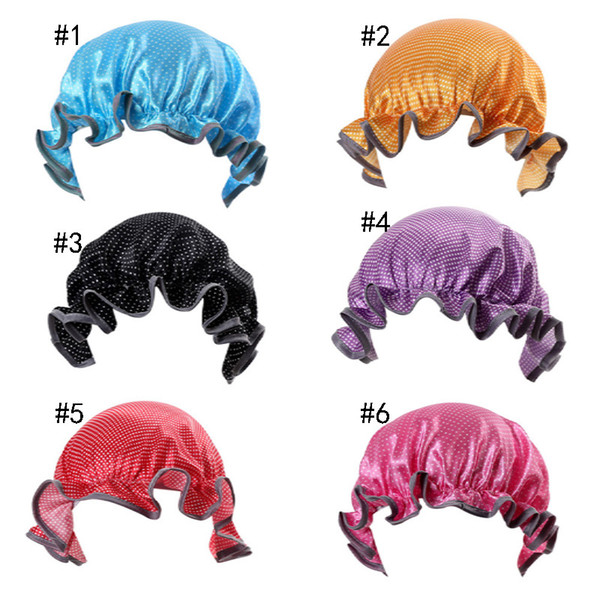 Fashion baby bathing cap dot PEVA Newborn shower cap double-deck Bath hats kids bathing hat Toddler shower cap 6 Style B11