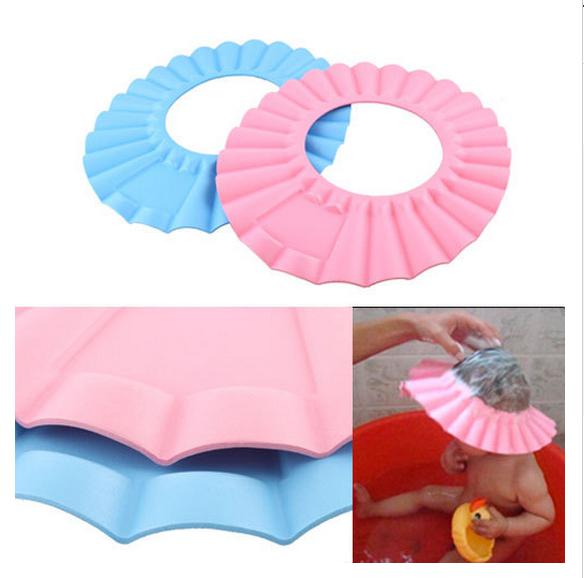 2014 NEW Adjustable Shower protect Shampoo for baby health Bathing waterproof caps children Wash Hair Shield Hat With Drop Shipping