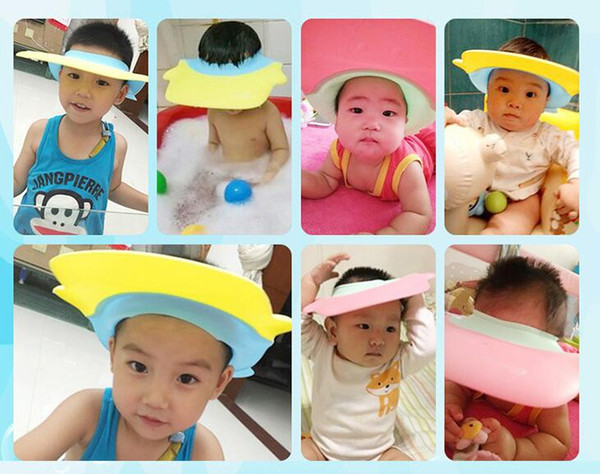 Hight quality Adjustable Bath Shower Baby Shower Caps Ear protection Waterproof Shampoo Cap Silicone children shower Caps KK02