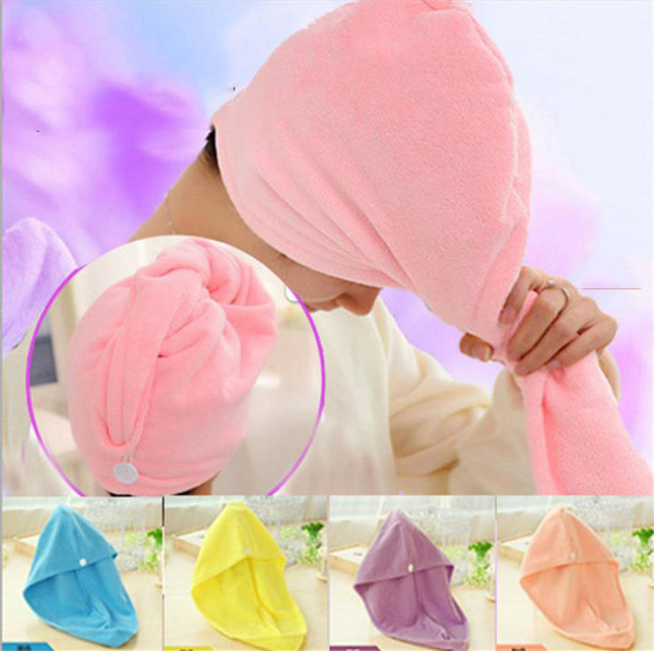 High Quality Lady thickening dry hair hat super absorbent quick-drying hair Shower cap Wrap Towel women hair cap TO731