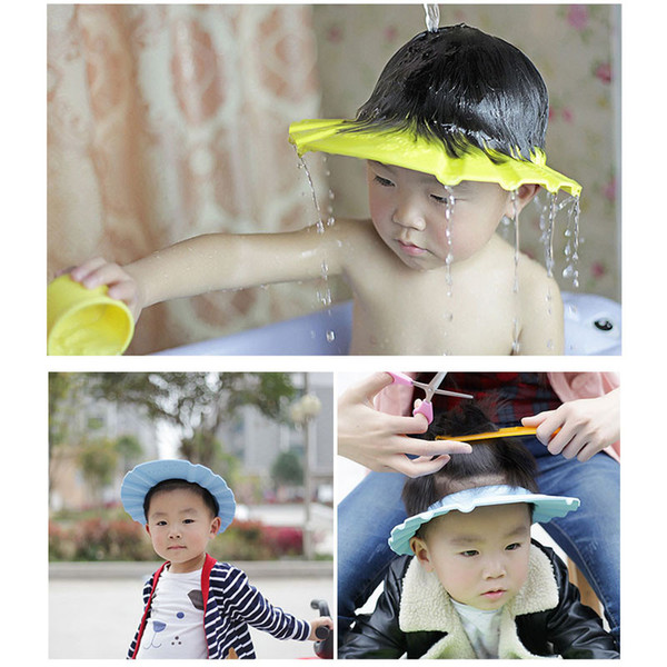 todder Shampoo Cap Soft baby shower tools shampoo caps adjustable hair washing hat with ear protection baby bath accessories