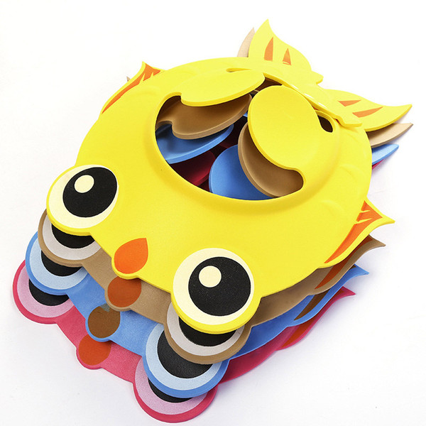 Kids bathing shower shampoo cap cute plastic shower cap wash hair shield waterproof shampoo cartoon bath hair cap for ears A